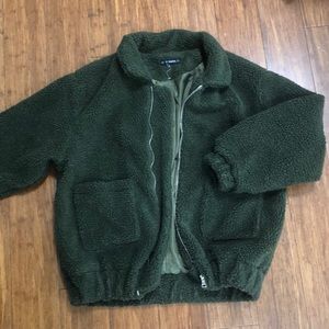 Zaful Forest Green Teddy Bear Jacket (Size small)